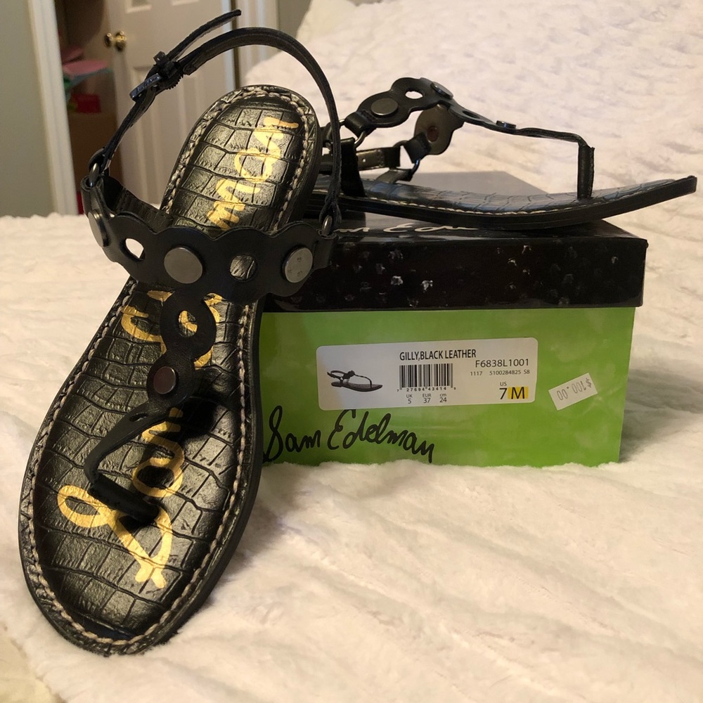 Sam Edelman Gilly Black Leather Sandals